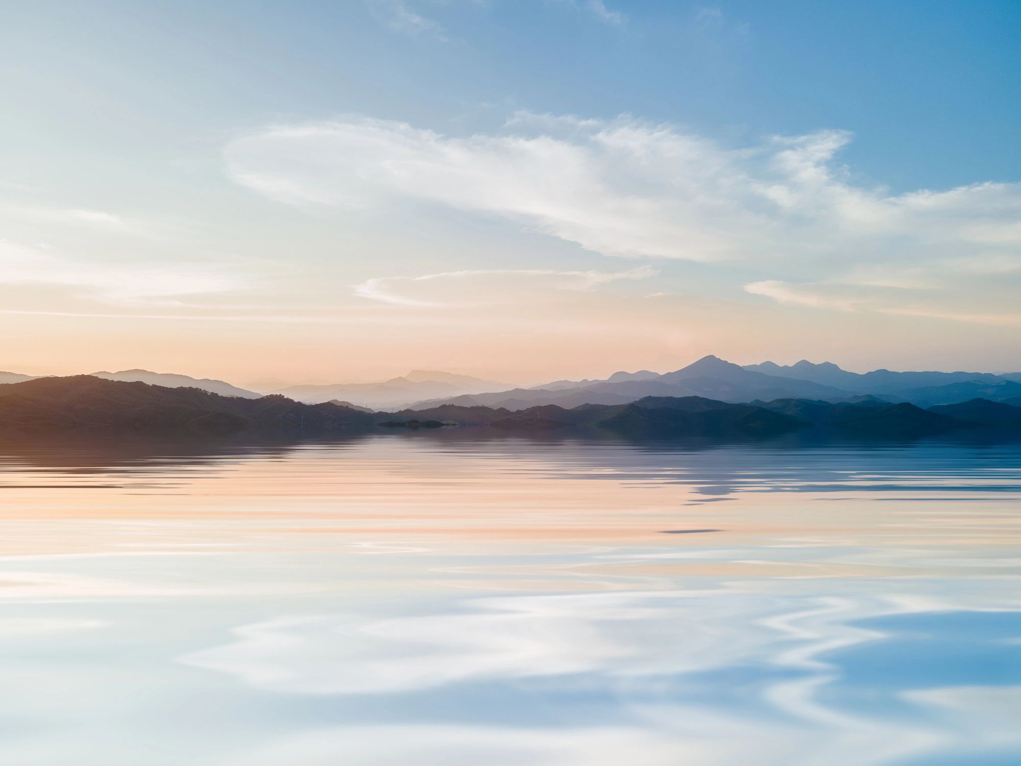 Soft sunrise landscape symbolizing renewal and perspective